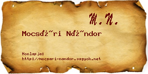Mocsári Nándor névjegykártya