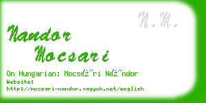 nandor mocsari business card